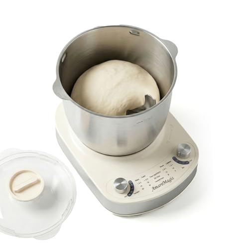 7.4QT Electric Dough Mixer with Timer & Fermentation, Dough Kneader Machine for Bread, Pizza, Pasta & Sourdough, Large Capacity Up to 2.1kg Dough, Hands-Free Kneading Machine for Home Baking