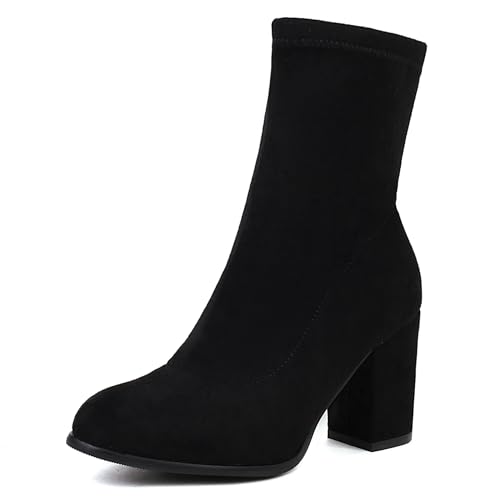 Bottines femme talon bloc moyen parfaites en robe pour aller travailler