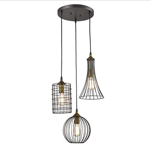 Suspension rétro 3 lustres en fer creux : illuminez enfin vos couloirs sombres avec style