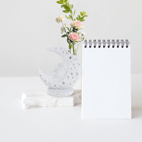 LIFKICH 樹脂製の ミニマルボヘミアン風な 月型花瓶 ホワイト お手入れ簡単な インテリア雑貨 家庭の装飾や 月太陽のデザインの フラワーベース [5]