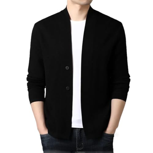 Men's Knitted Single Breasted Cardigan V-Neck Casual Long Sleeve Solid Color Sweater - Main Image