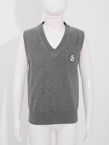 FEESHOW Boys Sweater Vest Unisex Toddler Pullover Knitted Uniform Vest for Kids School Casual Wear3