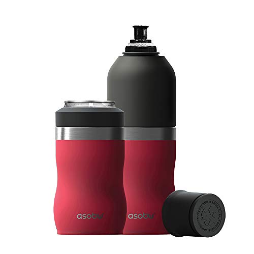 Asobu Frosty Drink 3 In 1 Stainless Steel Double Wall 16 Ounce Tall