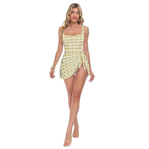 Maillot de bain une pièce haut de gamme bleu et doré à motif mauvais œil avec jupe amovible