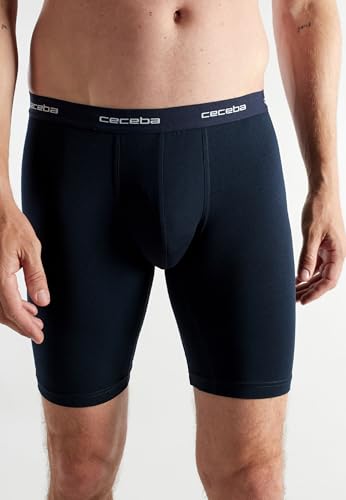 Ciclista para hombre Ceceba azul ropa interior cómoda de algodón elástico pack 2 4
