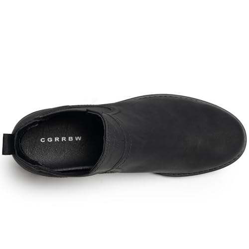 CGRRBW Men's Chelsea Boots Suede Leather Casual Cowboy Boots for Men4