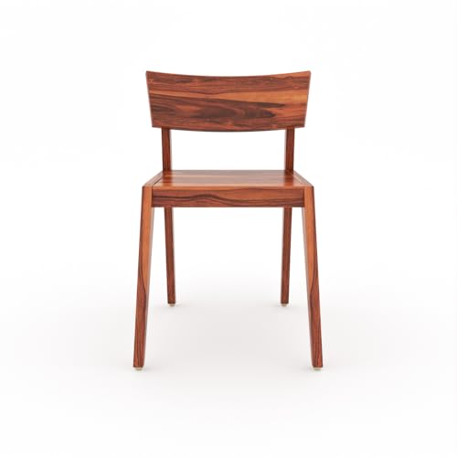 Image of Solid Sheesham Wood Dining Table Set of 4 | Wooden 4 Seater Dining Table with 4 Low Height Chairs | Wood Dining Table & Chairs for Home, Restaurant, Cafe, Dining Room | Honey Finish