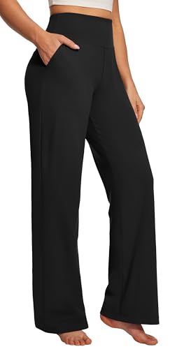 Ewedoos Wide Leg Yoga Pants with Pockets for Women Tummy Control Stretchy Work Dress Pants Business...