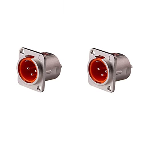 XLR macho 3 pines para montaje en panel, pack de 4 miniatura 4