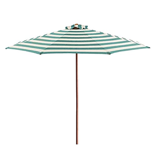 Parasol de jardin rayé noir 2m70 grand format toutes saisons pour terrasse