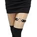 Mr.Fashion Cat Head Double PU leather garter non-slip garter - Personality punk Cat ear thigh loop elastic garter (Royal blue (garter belt))