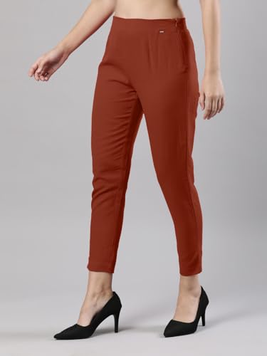 Image of Femmora Comfortable Fit Solid Straight Pant, Breathable Cotton Fabric with Side Zip Button Closure, for Women, Pack of 1