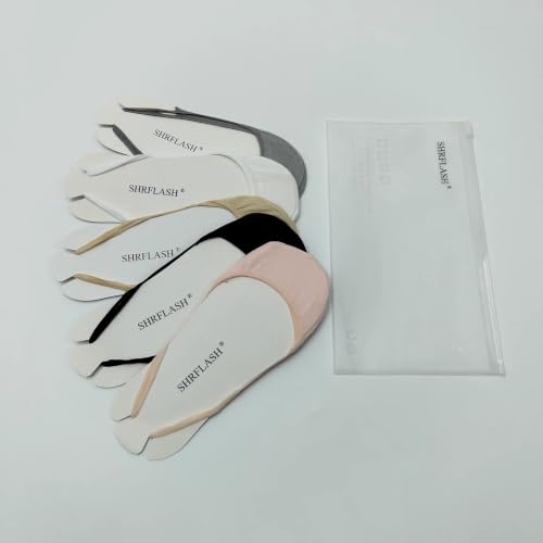 Image of No Show Half Socks with Grippers for Women, Low Cut Toe Topper Ball of Foot Socks for Heels Flats SlingBack