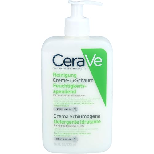 CeraVe Creme-zu-Schaum Reinigung, Feuchtigkeitsspendende Reinigun...