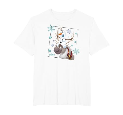 Disney Frozen Olaf and Sven T-Shirt, Men's Big and Tall, White, 2X Tall