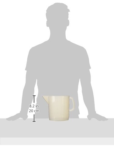 Measuring Jug, 3000Ml - Short Form, Euro Design - Polypropylene Plastic - Raised Graduations - Chemical Resistant, Autoclavable - Handle For Convenient Lifting - Eisco Labs #TOP1