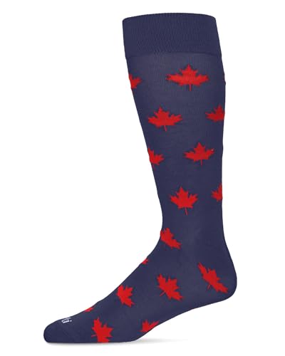 MeMoi Men's Oh Canada Maple Leaf Rayan Blend Crew Sock