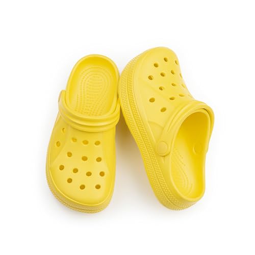 DDFOX Kids Garden Clogs Cute Slides Sandals Beach Slipper Indoor Outdoor-Friendly Comfy Lightweight Yellow