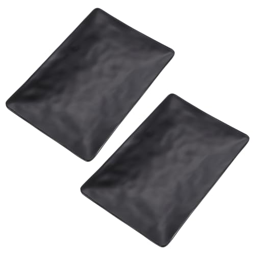 Plato rectangular negro reutilizable para sushi OSALADI 2 piezas miniatura 1