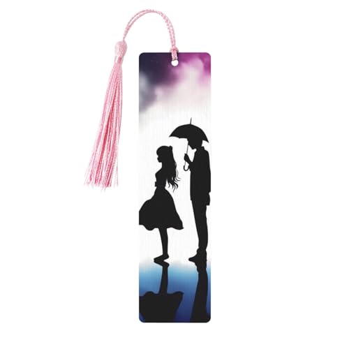 木製しおり メンズ レディース ノベルティ ギャグ アニメ愛好家 シルエット しおり ブック愛好家向け ユニークなハンドメイドブックマーク タッセルペンダント付き クラフトブックマークアクセサリー