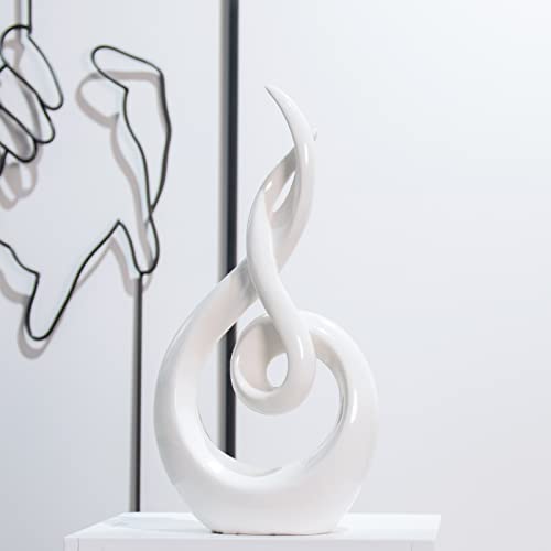 Lc Lcdecohome Modern Abstract Art Table Decoration - Ceramic Statue Modern White Ornaments For Living Room Great Gift Idea Home Décor 5 * 2.5 * 10.5 Inch Gift Box Included thumb #7
