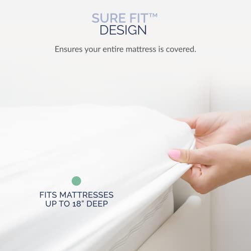 Luna King Mattress Protector - Waterproof Mattress Cover w/ Absorbent Cotton Terry Surface - Noiseless, Breathable Topper - 100% Sourced & Produced in The USA - Thumbnail 6