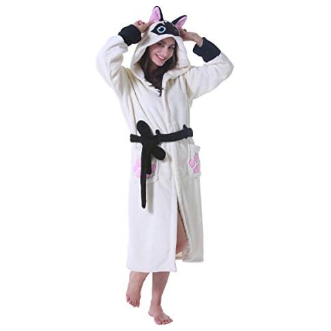 Dressing Gown Animal Fluffy Hoodie Bathrobe Cover