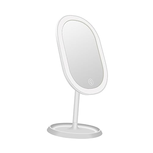 Miroir avec lumière cosmétique bureau dessus de table vanité blanc - 2