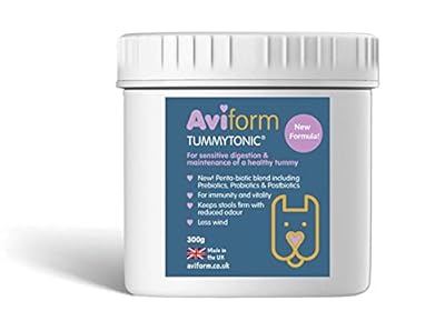 Aviform TUMMYTONIC New Formula Penta-biotic™ Digestive Supplement for Dogs - Triple-Action Prebiotics, Canine Approved Probiotics and Postbiotics - Express Delivery (300g - 21 to 150 days supply)