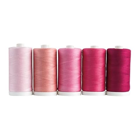 Connecting Threads 100% Cotton Thread Sets - 1200 Yard Spools (Set of 5 - Rosy Glow) Cover