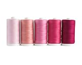 Connecting Threads 100% Cotton Thread Sets - 1200 Yard Spools (Set of 5 - Rosy Glow)
