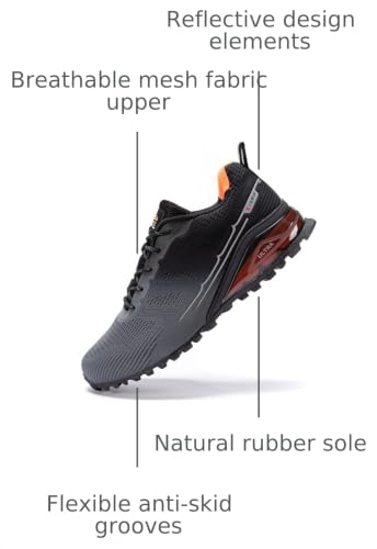 Image of ikunka Men's Fashion Sneakers Lightweight Breathable Walking Shoes Tennis Cross Training Shoe Non Slip Trail Running Shoes