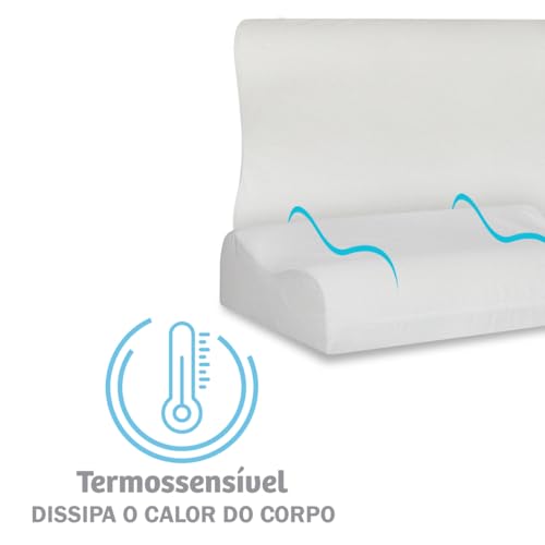 NAP Travesseiro Nasa Ortopédico Cervical Comfort Viscoelástico D40 Espuma YellowTec Premium Suporte