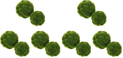 Image of DOITOOL Green Moss Balls Decorative for Bowls: 6 Pcs Fake Moss Balls Faux Decorative Spheres for Bowl Fillers, Vase Filler, Wedding Decor, Table Arrangement, DIY Crafts (3.9 inch + 4.7 inch) (Pack of 2)