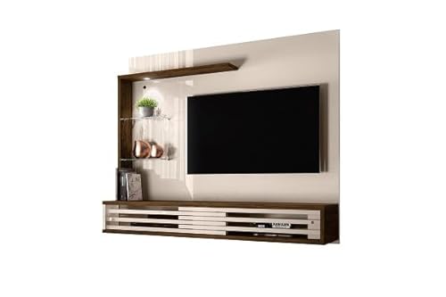 Bancada Suspensa Frizz Select para Tv de até 50 polegadas - Off White/Savana - Madetec