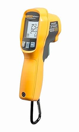 Fluke 62 Max Plus Infrared Thermometer, AA Battery,-20 to Plus 1202 Degree F Range