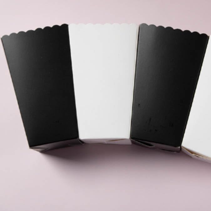 Black Open-Top Popcorn Box Set of 36 Popcorn Favor Boxes Cardboard Candy Container Parties Popcorn Boxes Mini Paper Popcorn Box for Party(Open top 3 x 3 inch,Bottom Size 2.2 x 2.2Inch,Height-4.6 Inch)