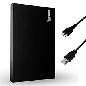 SUHSAI Externe Festplatte 500 GB, USB 3.0 Tragbare HDD 2, 5 Zoll, 5 Gbit/s Datenspeicher mit LED-Anzeige für Gaming-PC, Mac, Laptop, PS4, PS5, Tablet, Schwarz