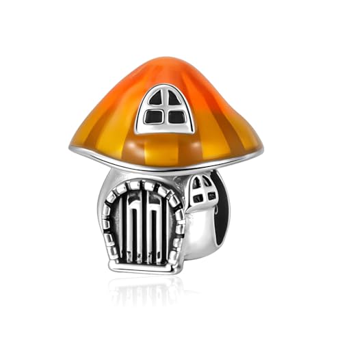 ZURWTCH Fit Women Bracelet Necklaces Fashion Gifts 925 Sterling Silver DIY Jewelry (mushroom house Charm M1284)