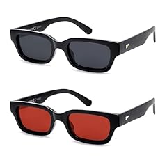 2 Pack All Black + Black Frame Red Lens