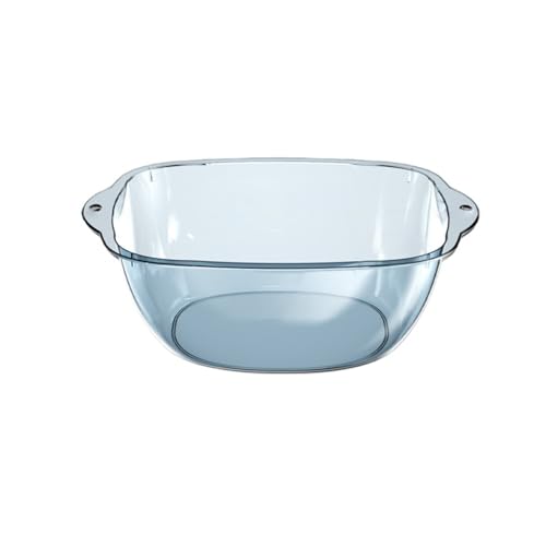 XOZIFY 風呂桶 洗面器 北欧デザイン 多用途たらい コンパクト洗面器 たらい 透明 湯おけ コンパクト 洗濯 掃除 足浴 風呂 アウトドア 旅行用 多用途 アウトドア・旅行・風呂場に最適 収納便利 雑貨 (小さい,ブルー)