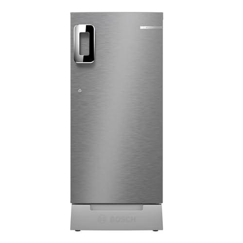 Image of Bosch 207L 5 Star Inverter Direct-Cool Single Door Refrigerator (CST20S25PI, Fine Steel, Base Stand with Drawer & Saperator)
