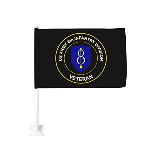US Army 8th Infantry Division Veteran 100% Polyester Fabric With Printing For Indoor Outdoor Decoration