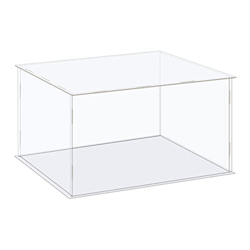 MECCANIXITY Acrylic Display Case Box Clear Dustproof Protection Showcase 14.1x14.1x8.3 Inch for Collectibles Display
