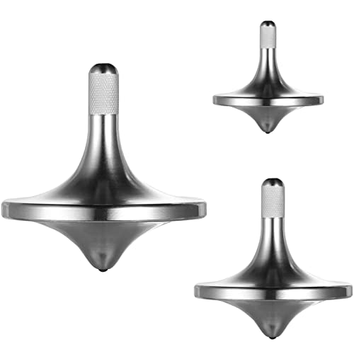 Image of Stainless Steel Spinning Top,Exquisite Toy (Silver,3PCS L+M+S)