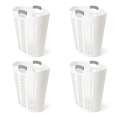Gracious Living 4 Pack Easy Carry Flex Hamper, Large 87.5L Laundry Basket - image 1