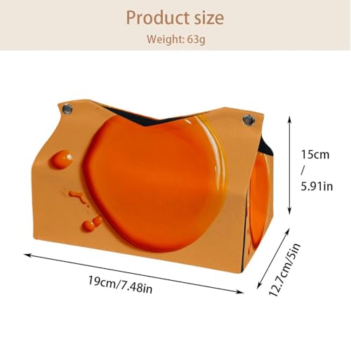 Boîte à mouchoirs orange salle de bain distributeur bureau compact - 5