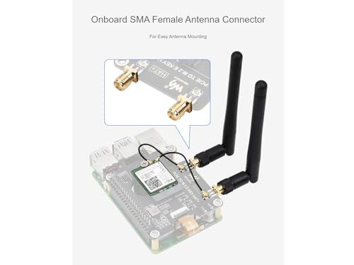 Adaptador PCIe a M.2 E Waveshare con PoE HAT para Raspberry Pi 5 compatible con tarjetas NIC 5