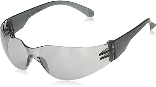 Image of BISON LIFE Gray Safety Glasses for Men & Women, Bulk, ANSI Z87.1, 12 Pack | Scratch & Impact Resistant Wraparound Safety Goggles, UV Protection Eyewear for Work, Construction, Lab, Industrial