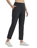 Baleaf Women'S Pants With Pockets Belt Loops High Waisted Golf Travel Business Casual Dressy Slacks Stretch Upf 50+ Black M